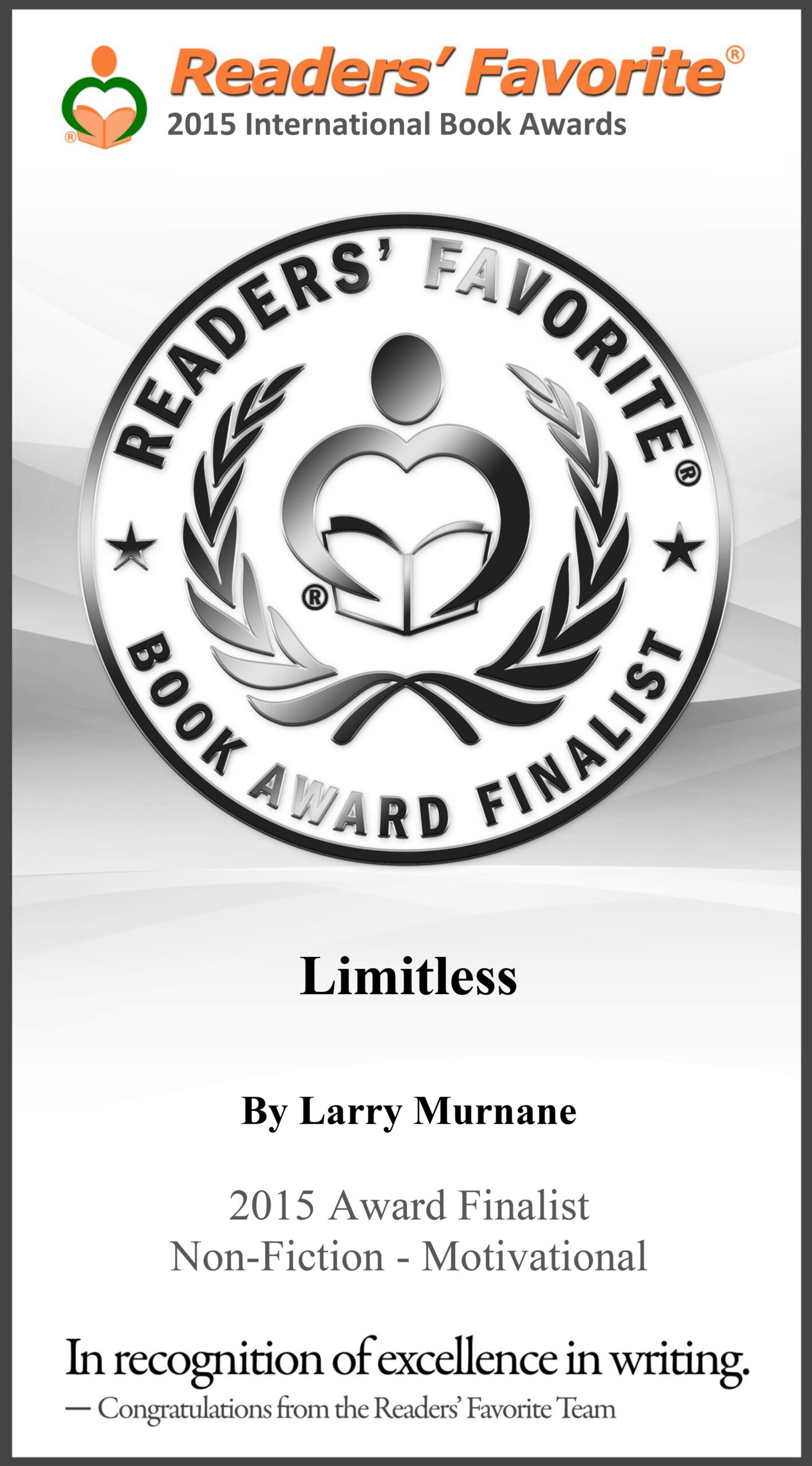 LIMITLESS Awarded Finalist in International Book Competition